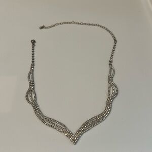 Wedding Necklace Silver Crystal Bride Jewelry